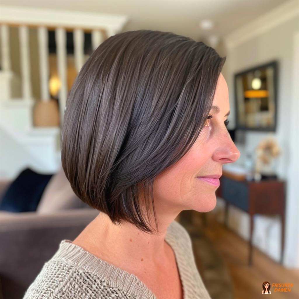 Asymmetrischer Bob für Frauen ab 50 mit feinem Haar, moderner Touch und frischer Lifting-Effekt