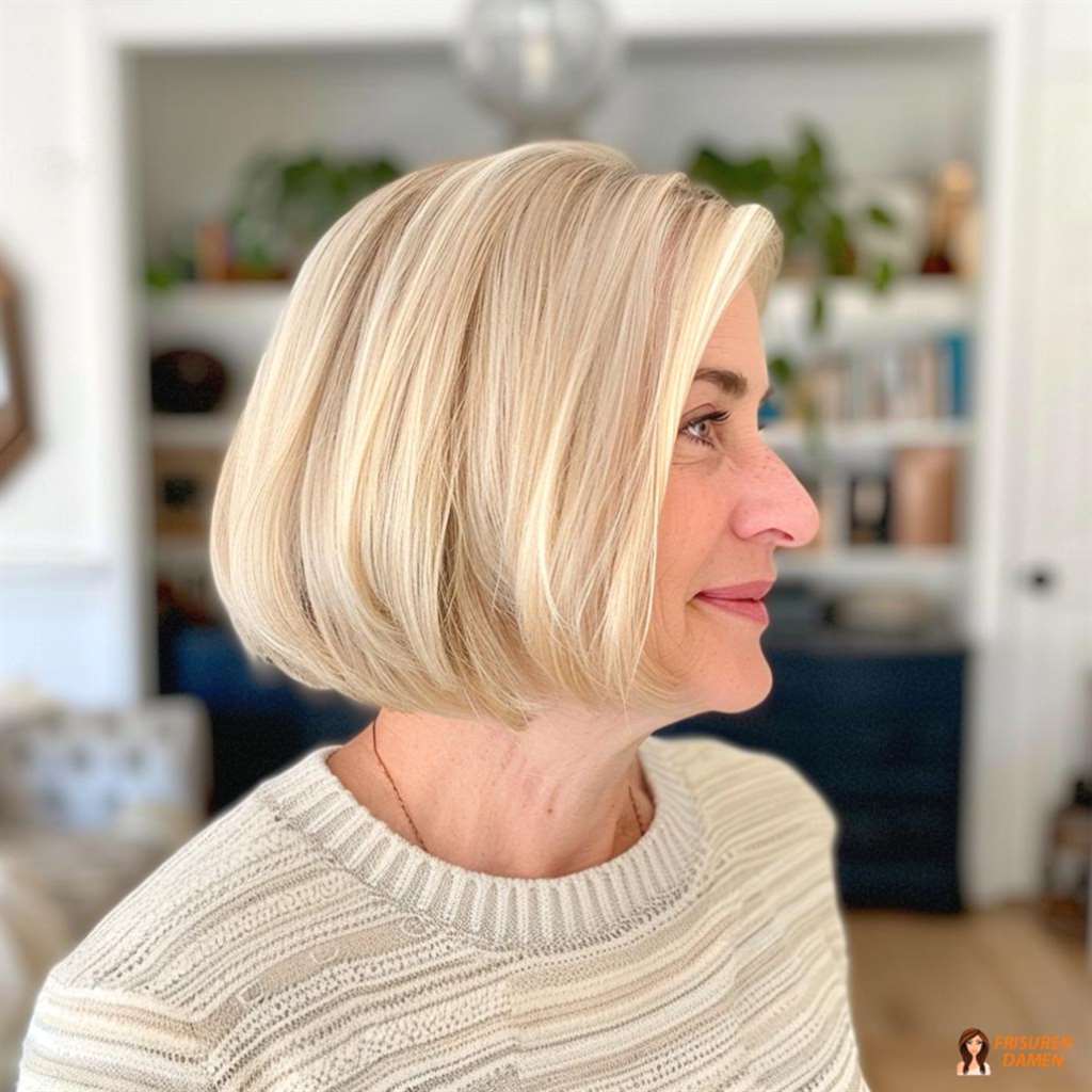 Asymmetrischer Bob für Frauen ab 50 mit feinem Haar, mehr Bewegung und moderner Lifting-Wirkung