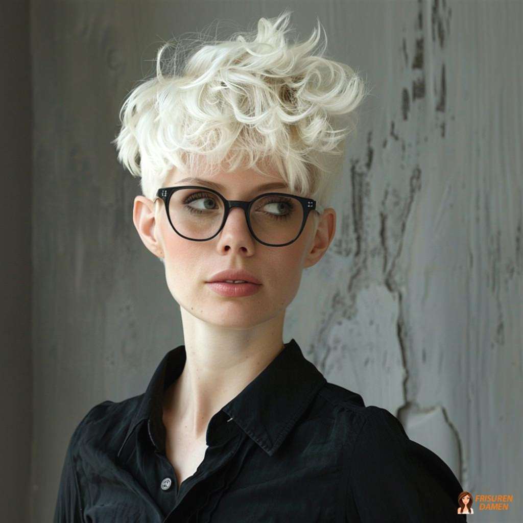 Weiche Locken mit aufgehellten Akzenten für Frauen ab 60 mit Brille