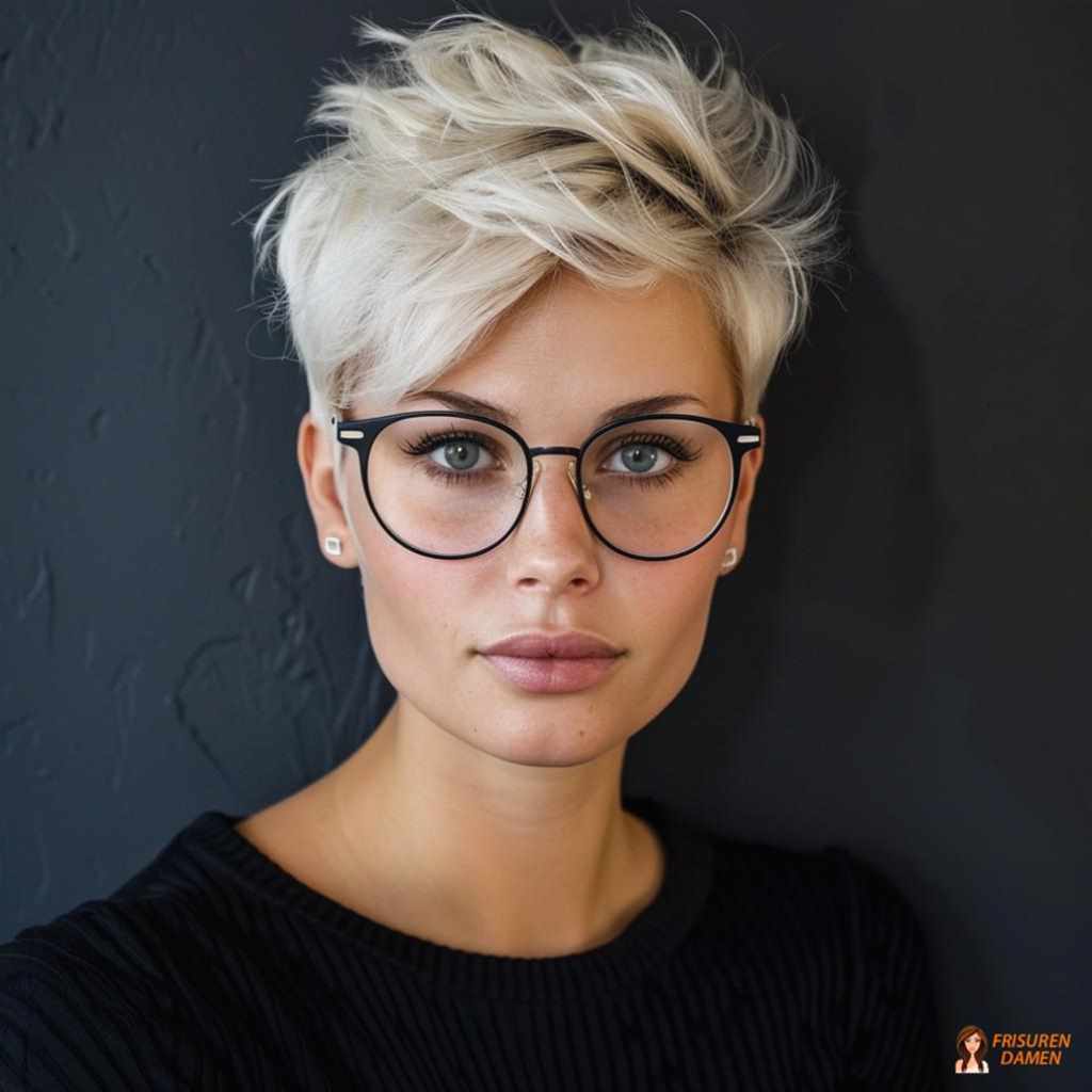 Aufgeweckter Pixie ab 60 mit natürlicher Textur, der graues Haar lebendig wirken lässt und den Blick öffnet