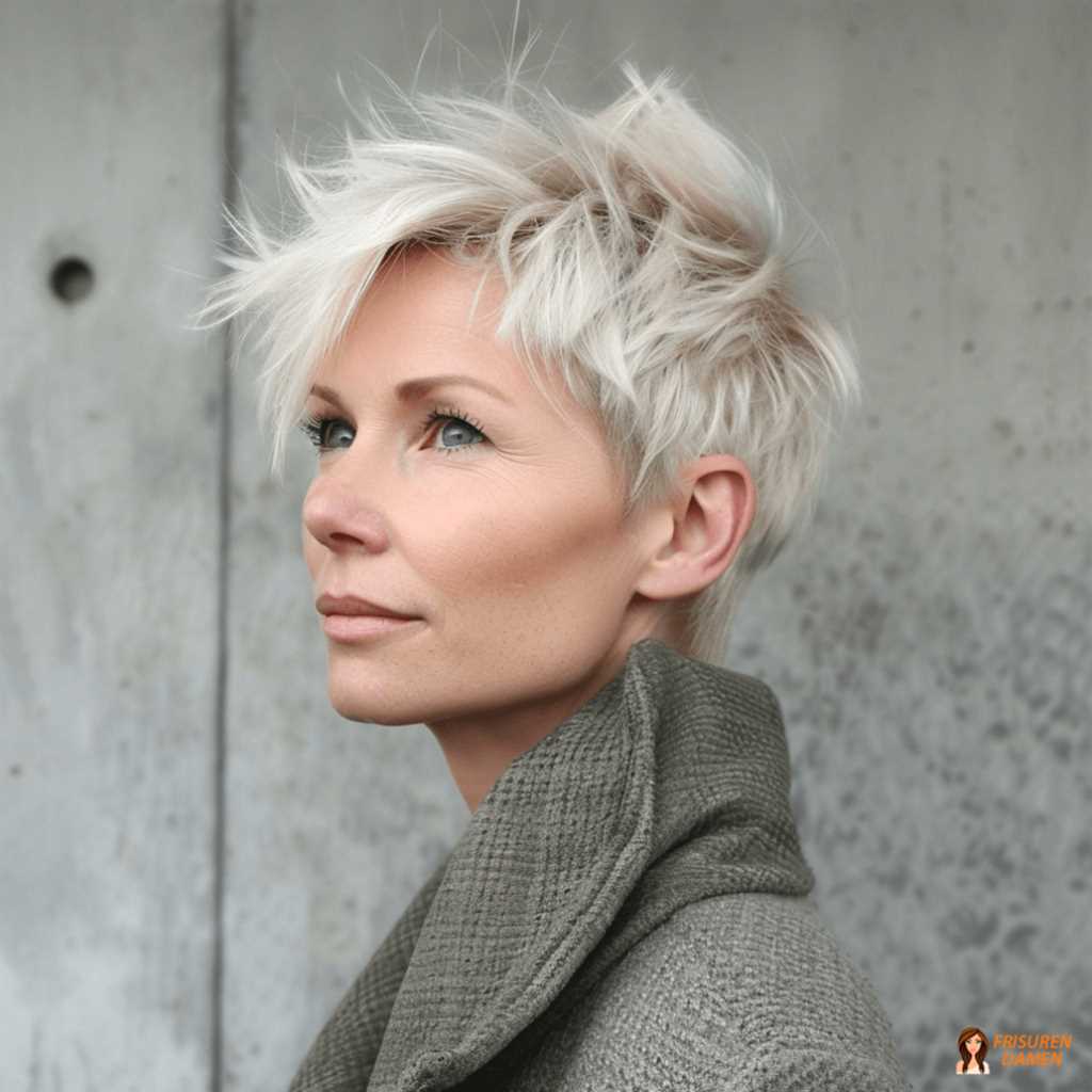 Verspielter blonder Kurzhaarschnitt mit leichter Textur