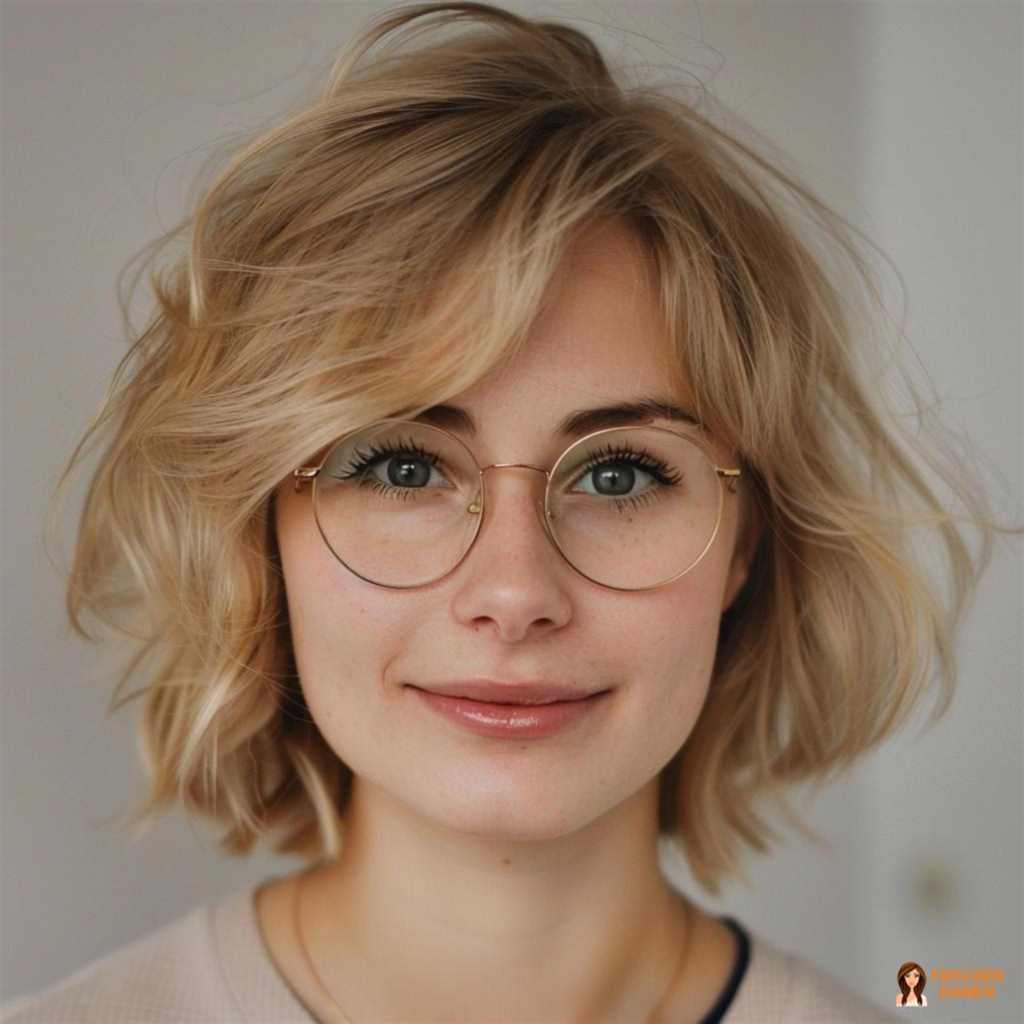 Blondes Balayage mit weichem Pony für Frauen