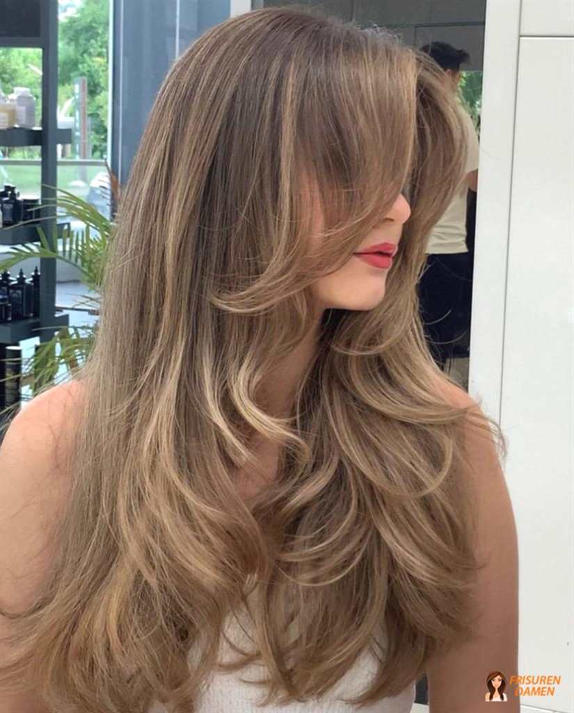 Blondes Highlight mit Curtain Bangs für Frauen, frischer Rahmen und mehr Leuchtkraft