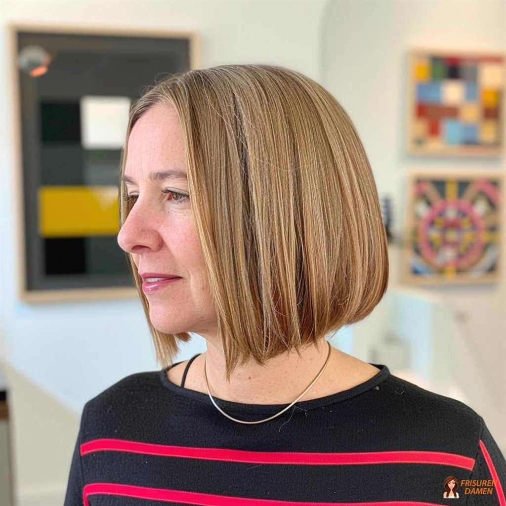 Bob mit klaren Kanten für Frauen ab 50 mit feinem Haar, optisch mehr Dichte und gepflegter Effekt