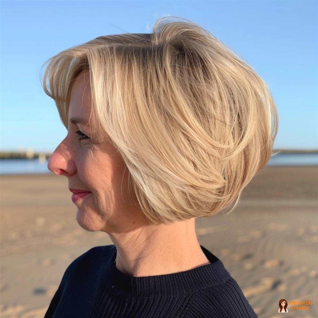 Bob Frisur für Frauen über 50, elegant geschnitten und komfortabel