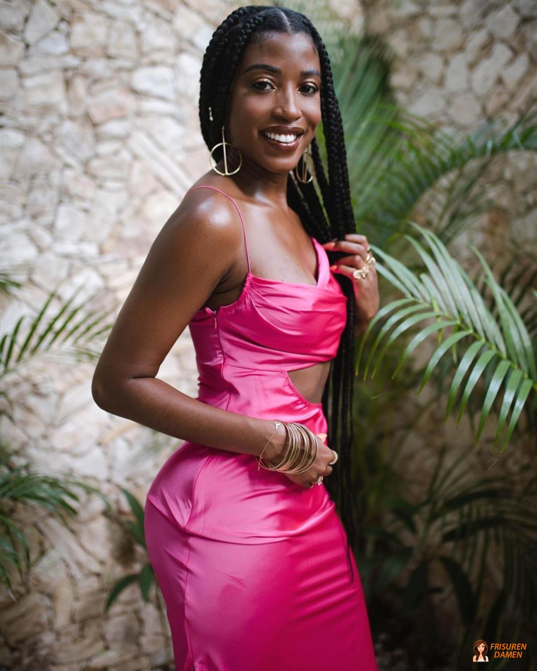 Box Braids mit Mittelscheitel