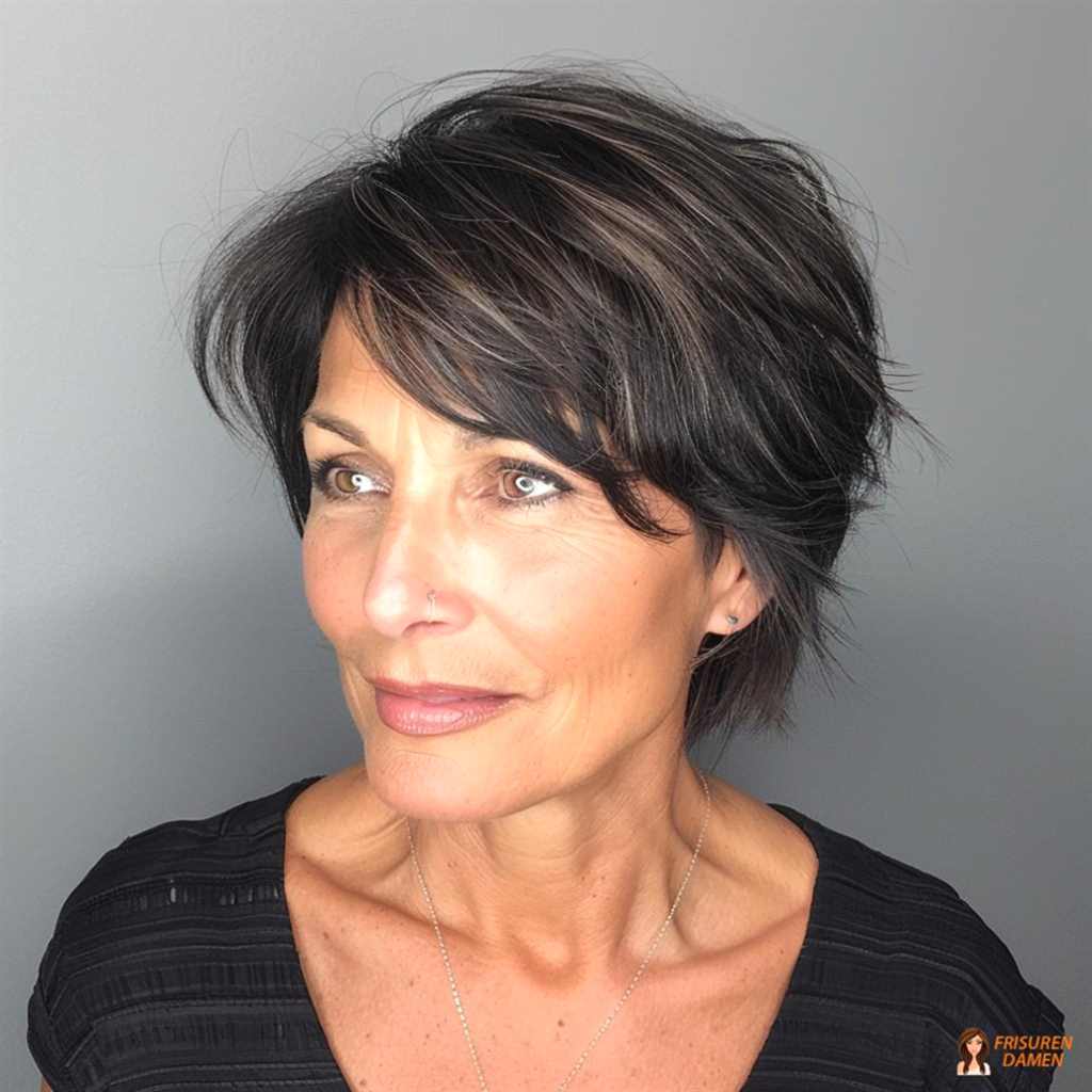Ungezwungener gestufter Bob für Frauen ab 60