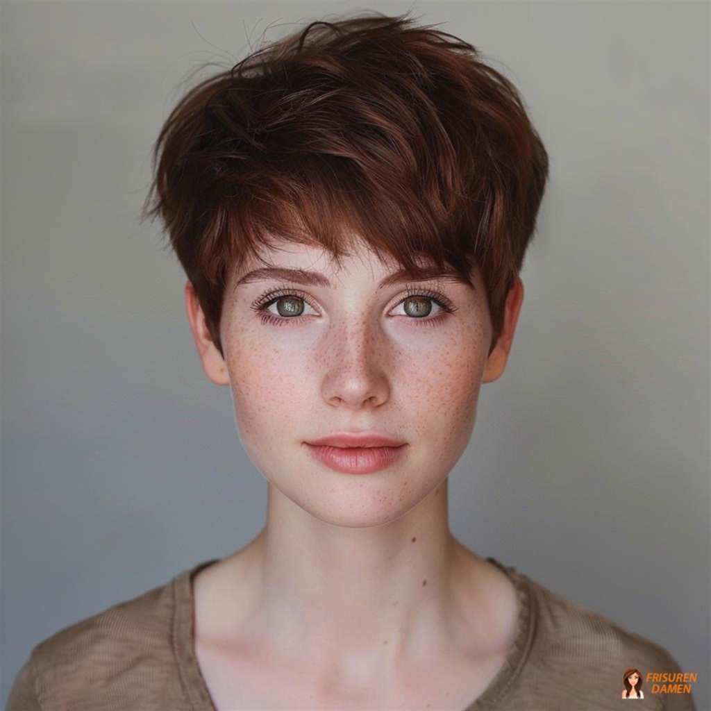 Eleganter Kurzhaar-Look mit weicher Form, der gepflegt wirkt und das Gesicht betont
