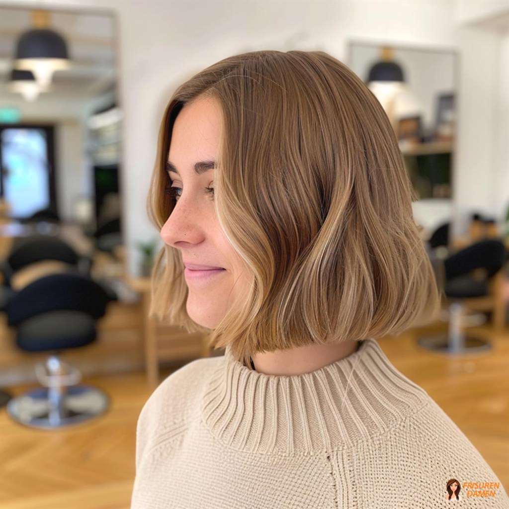 Braunblonde Haarfarbe für Frauen im chicen Lob mit mehr Helligkeit und elegantem Effekt