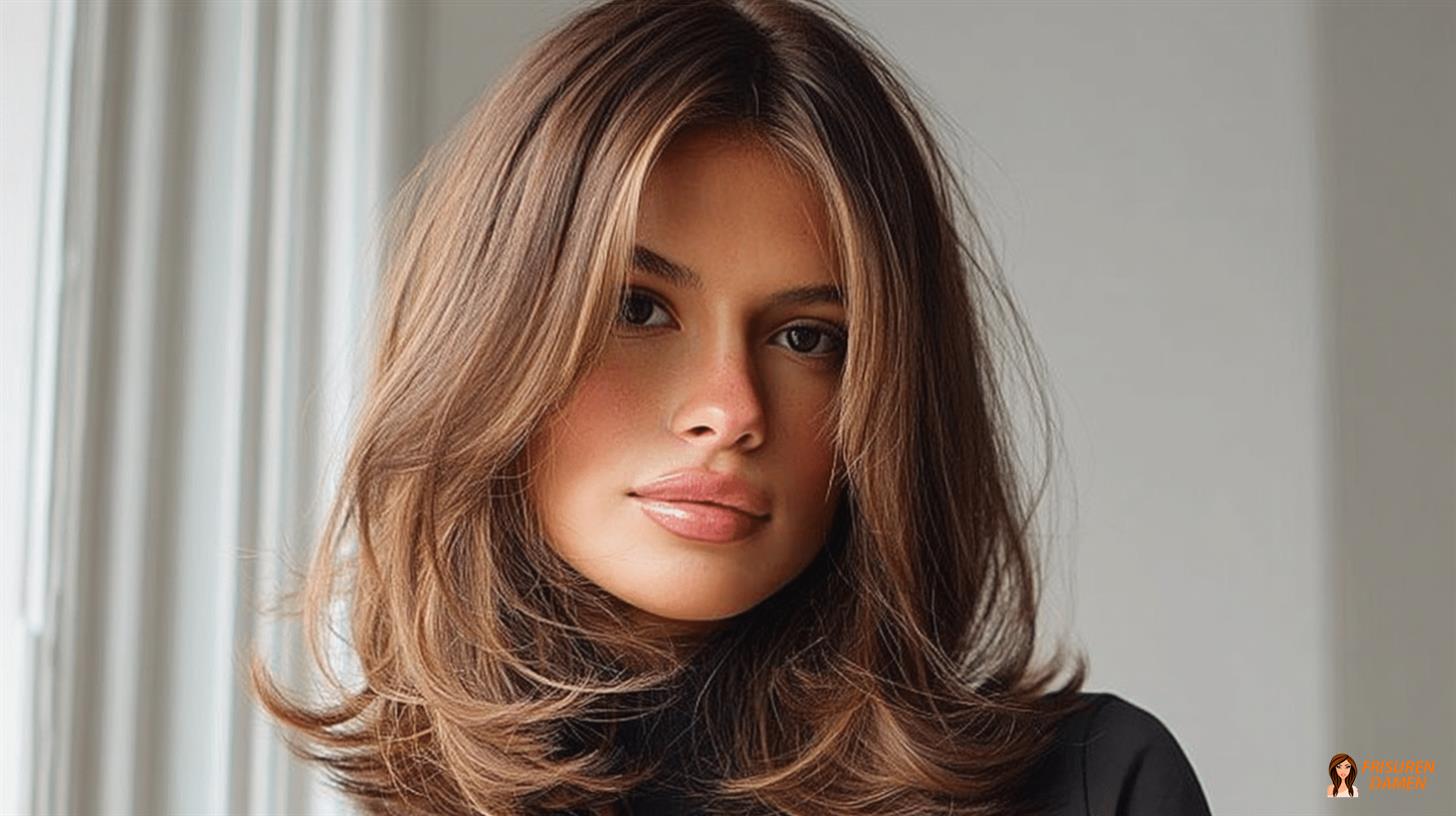 Curtain-Pony-Lob mit gesichtsrahmenden Strähnen