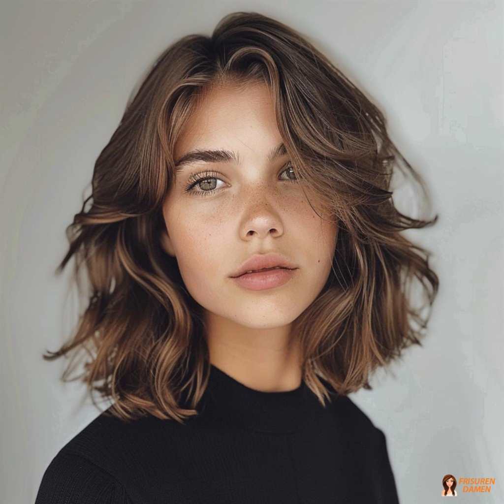 Dynamischer Beach Waves Bob mit fransiger Stufung für Frauen