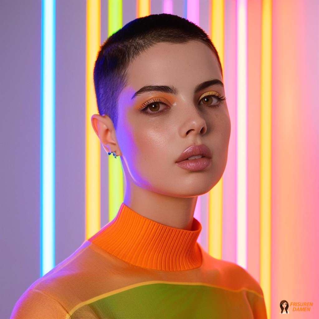 Edler dunkler Buzz Cut mit weicher Kante und tiefem, elegantem Gesamtbild