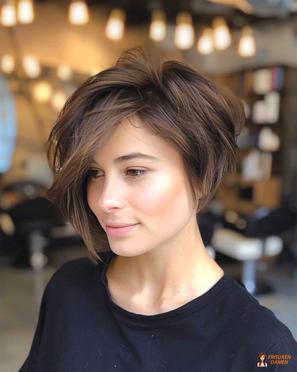 Avantgarde-Bob für Frauen mit asymmetrischem Akzent und modernem Ausdruck