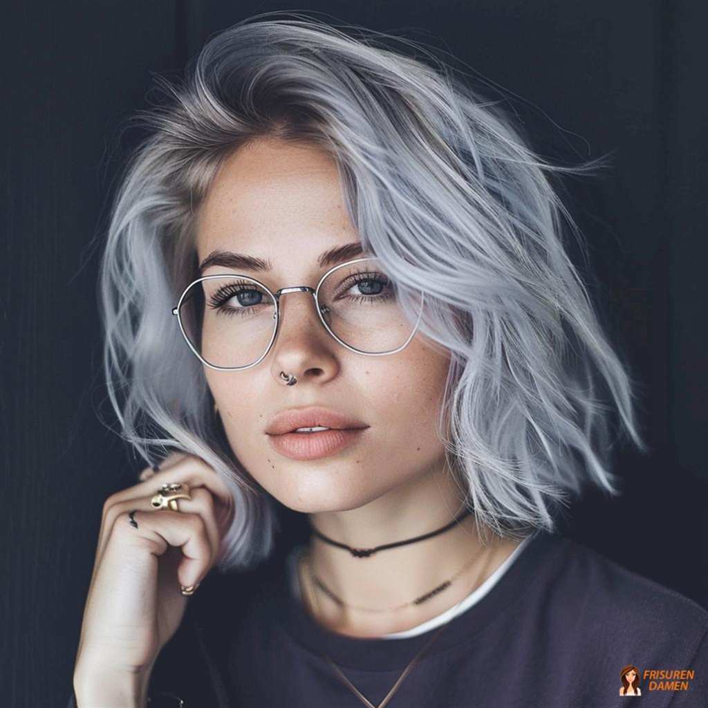 Intellektueller grauer Look mittellang für Frauen