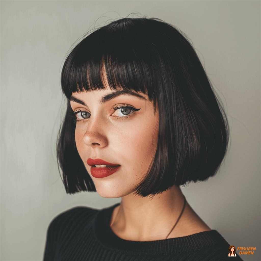 Klassischer Bob mit modernem Pony für Frauen jeden Alters