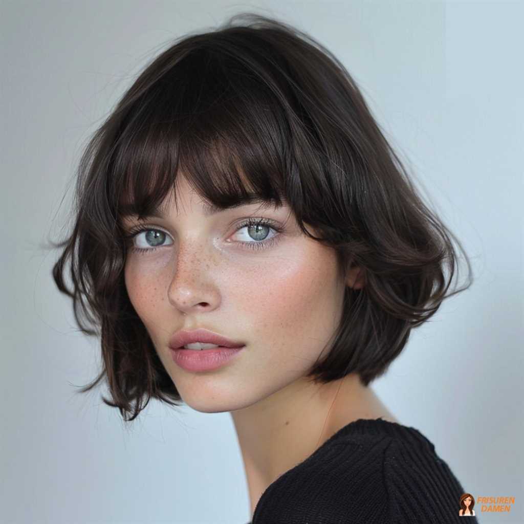 Klassisch eleganter Bob mit fransigen Stufen für Frauen