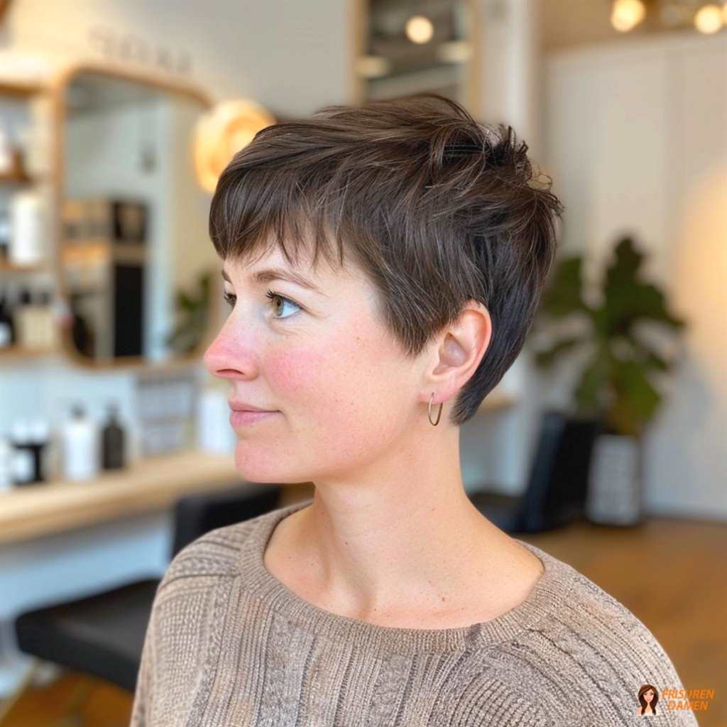 Klassischer Kurzhaarschnitt mit weichen Spitzen und ordentlicher Silhouette