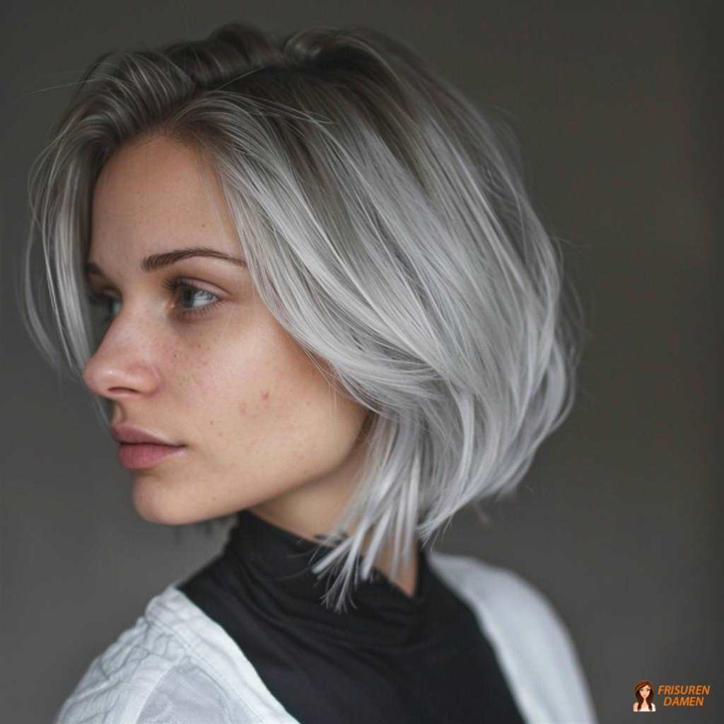 Lässiger Grauschimmer mittellang für Frauen