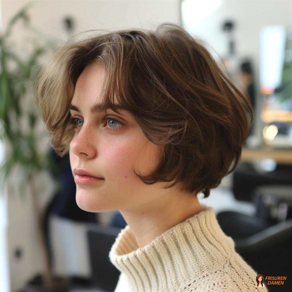 Natürlich schicker Bob mit fransigen Stufen für Frauen