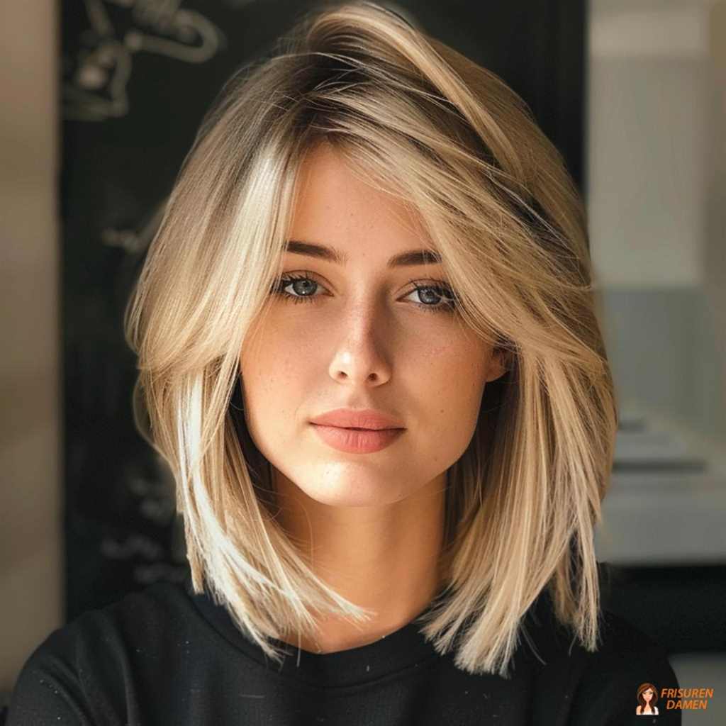 Gestufter Long Bob für mittellanges Haar mit Dynamik
