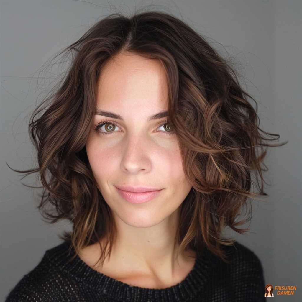 Schokoladiger Shaggy Bob mit fransigen Stufen für Frauen