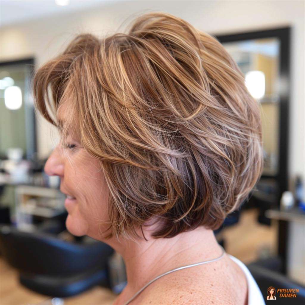 Voluminöser gestufter Bob für Damen, starke Form mit pushendem Effekt