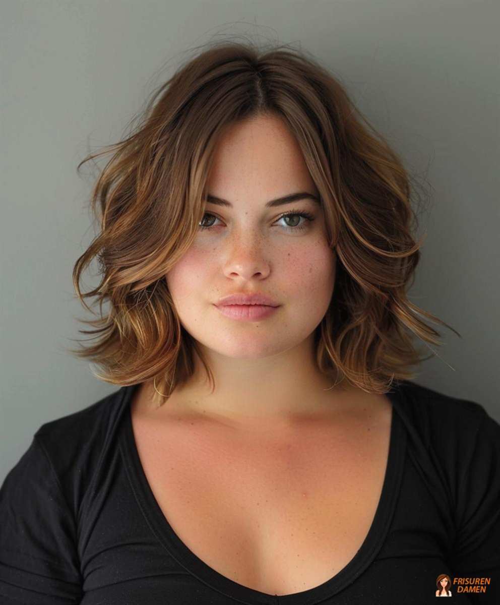 Weich gestufter Lob, ideal für rundes Gesicht und sanfte Konturen