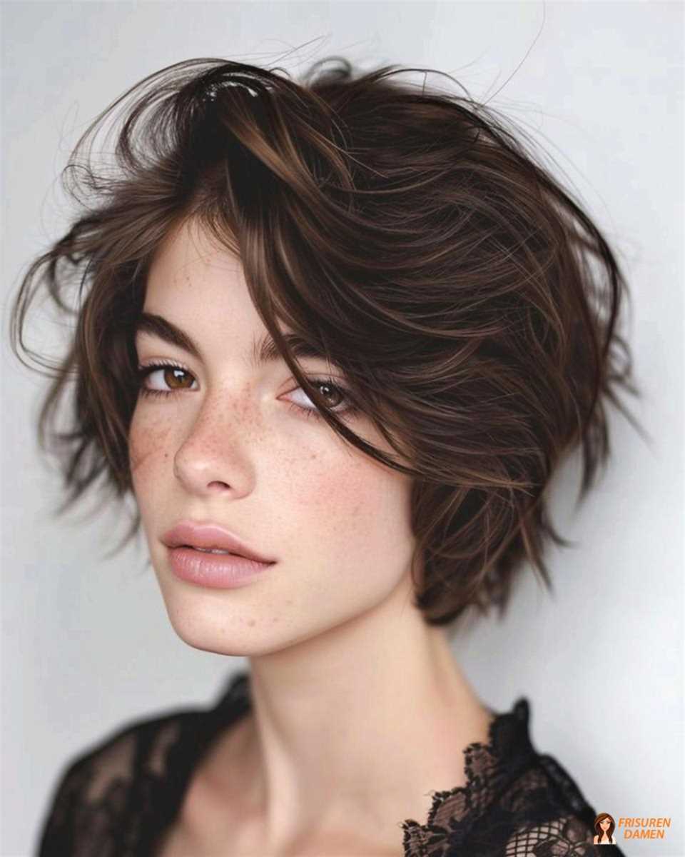 Dunkelbrauner Bob für Frauen mit leichter Welle und natürlichem Schwung