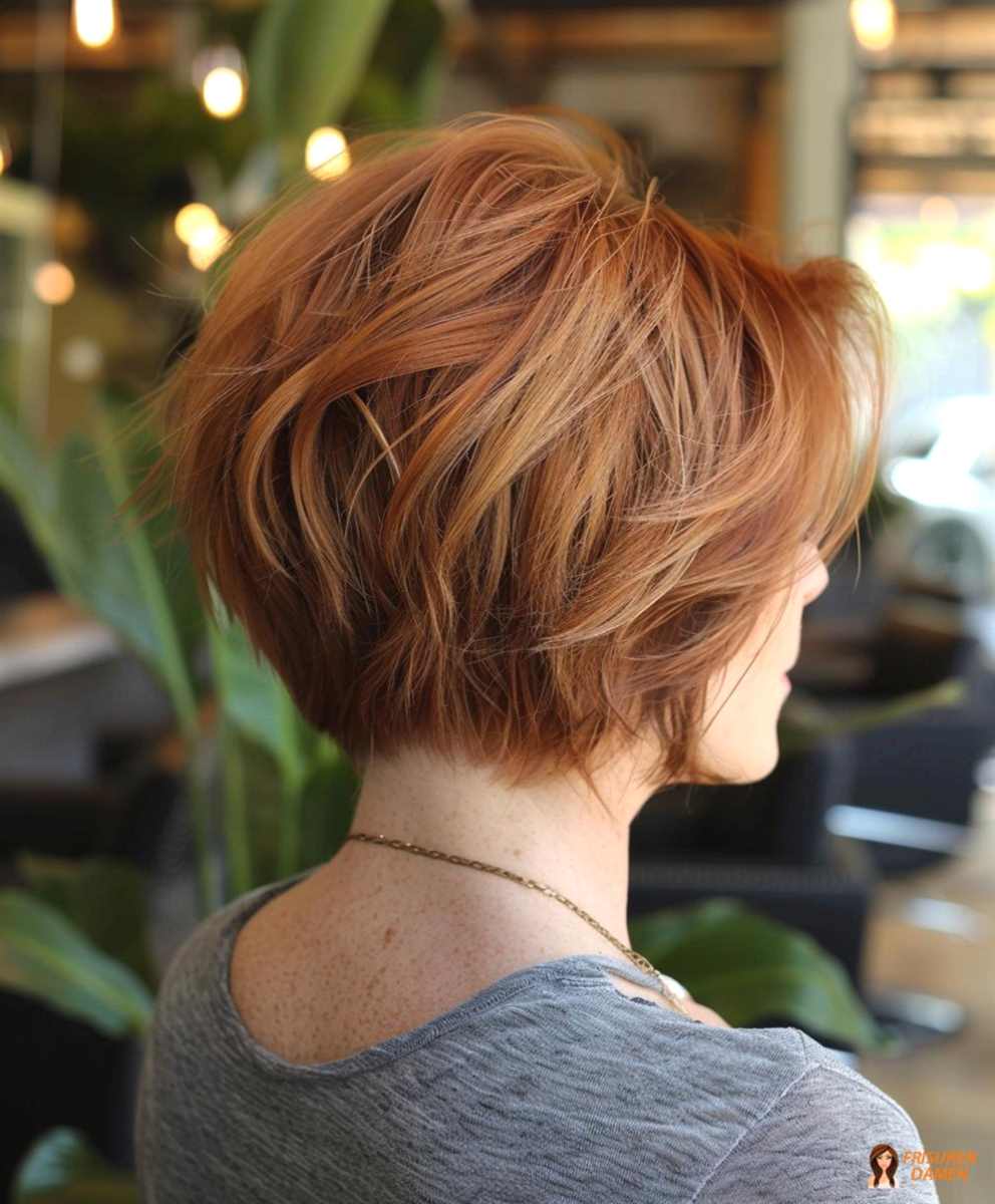 Dynamische blonde Strähnen im Bob für Frauen, die hinten Tiefe erzeugen