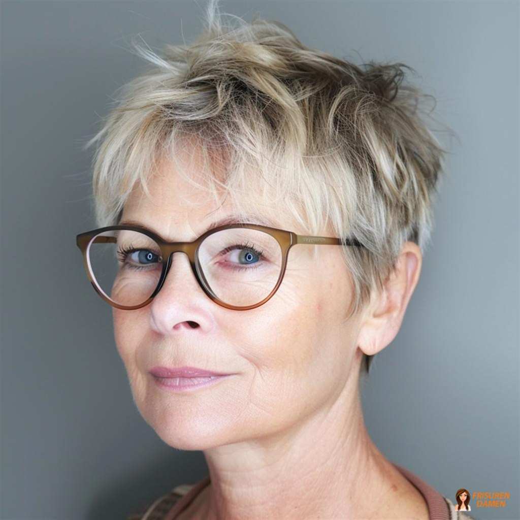 Dynamischer Pixie für Frauen ab 70 mit leichter Textur und modernem Schwung