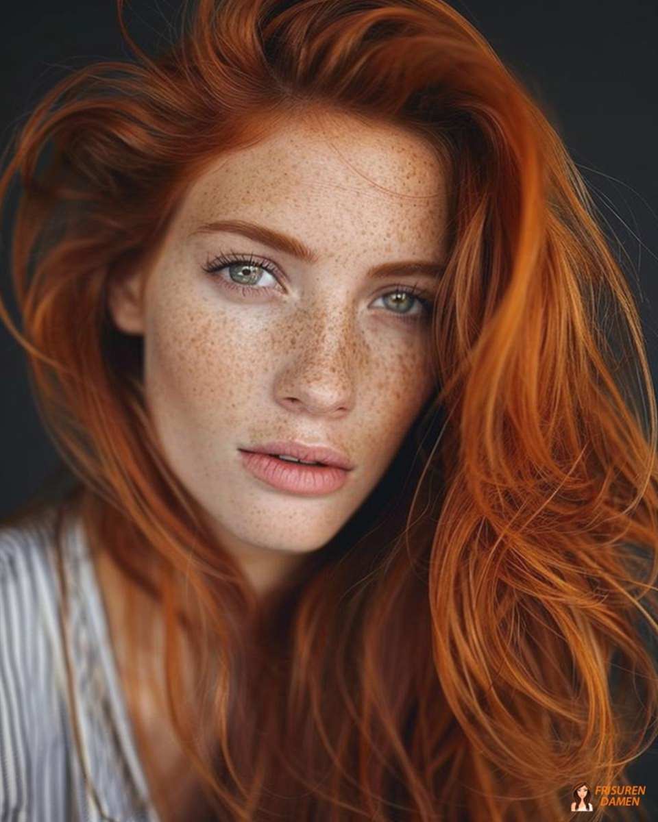 Dynamische Frisur mit rotem Farbspiel