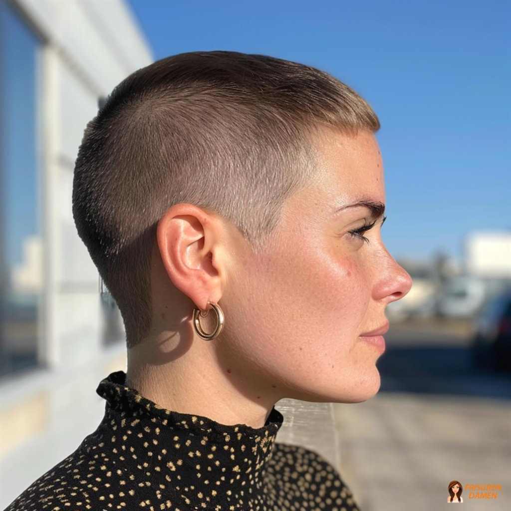 Edgy Buzz Cut mit markanter Kontur und mattem Finish für starken Statement-Look