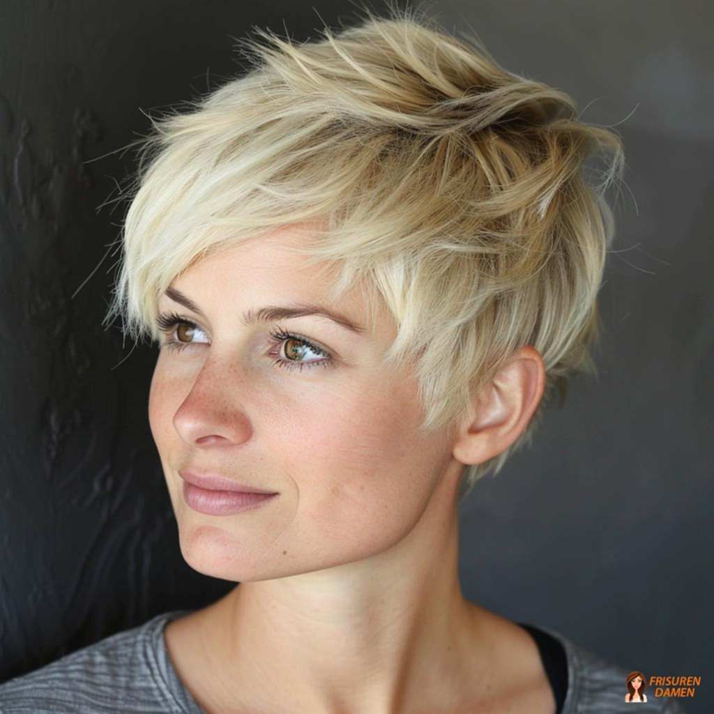 Edgy Kurzhaarfrisur ab 60 mit Struktur für einen modernen und selbstbewussten Auftritt