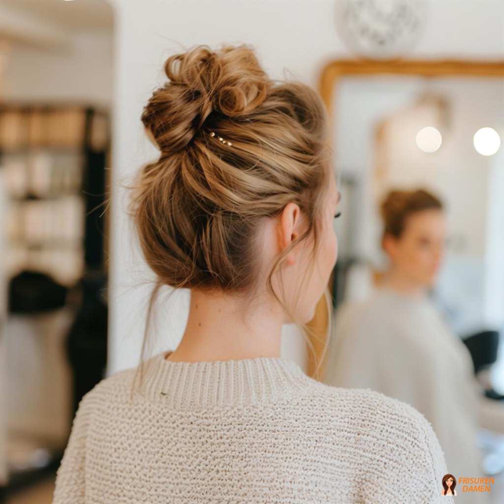Elegant gesteckter Dutt für Frauen ab 40, ruhiger Stil mit edlem Effekt