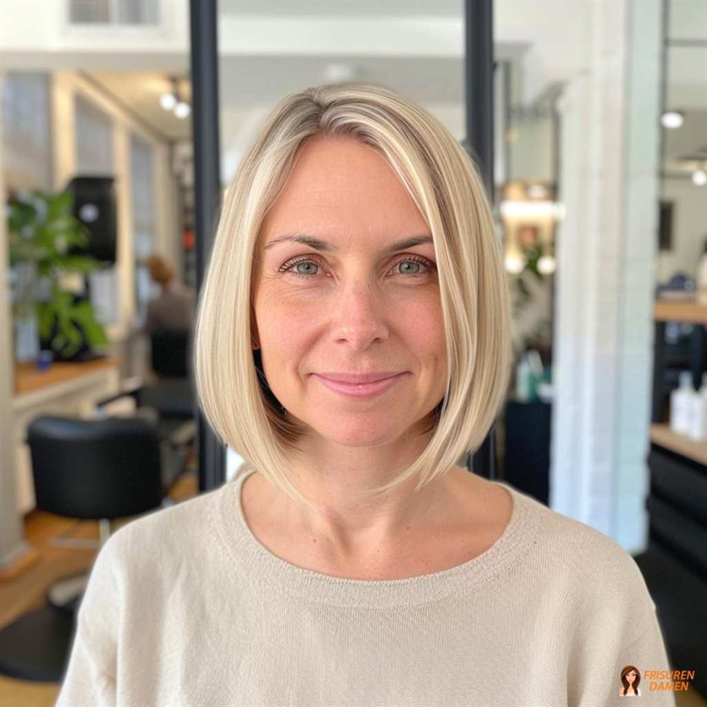 Eleganter Bob für Frauen ab 50 mit feinem Haar, optisch mehr Fülle und gepflegter Glanz-Effekt