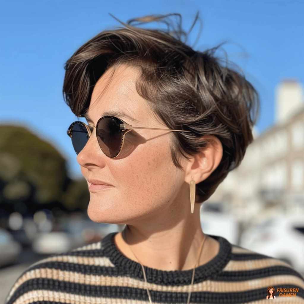 Elegante Wellenstruktur im stufigen Kurzhaarschnitt für Damen