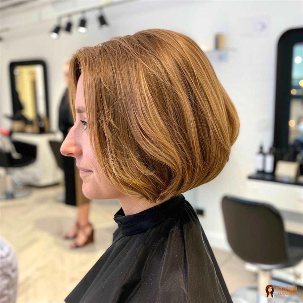 Kupferbraune Haarfarbe für Frauen im Bob mit warmem Schimmer und schmeichelndem Effekt