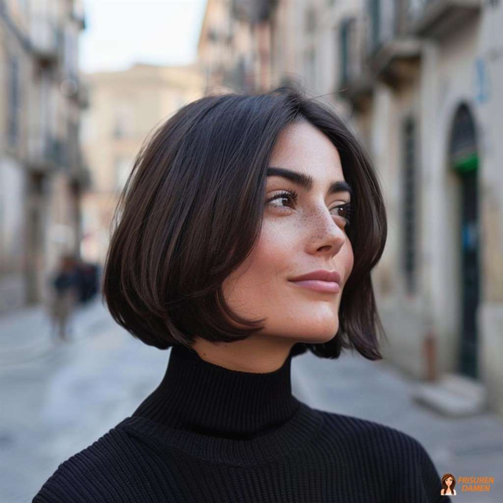 Eleganter Bob mit seitlichem Volumen für Frauen, voller Look mit femininer Ausstrahlung