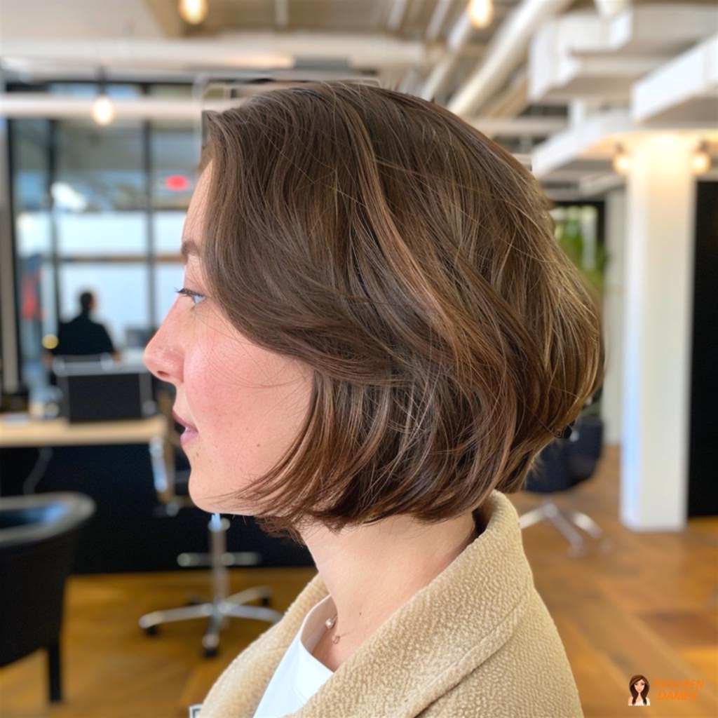 Eleganter gestufter Bob für Damen, stilvoller Schnitt mit gepflegtem Effekt