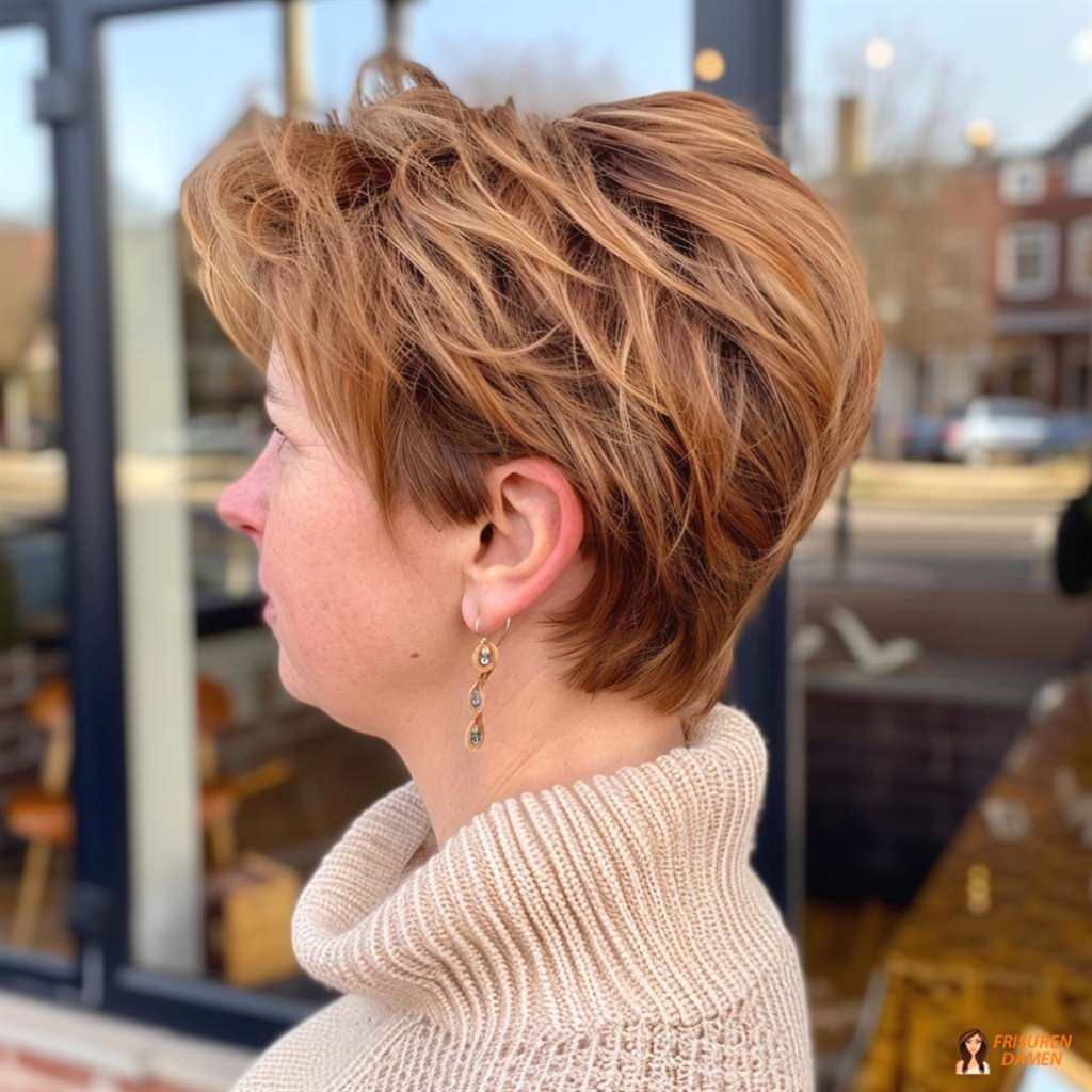 Eleganter gestufter Bob für Damen mit Seitenscheitel, mehr Volumen-Effekt