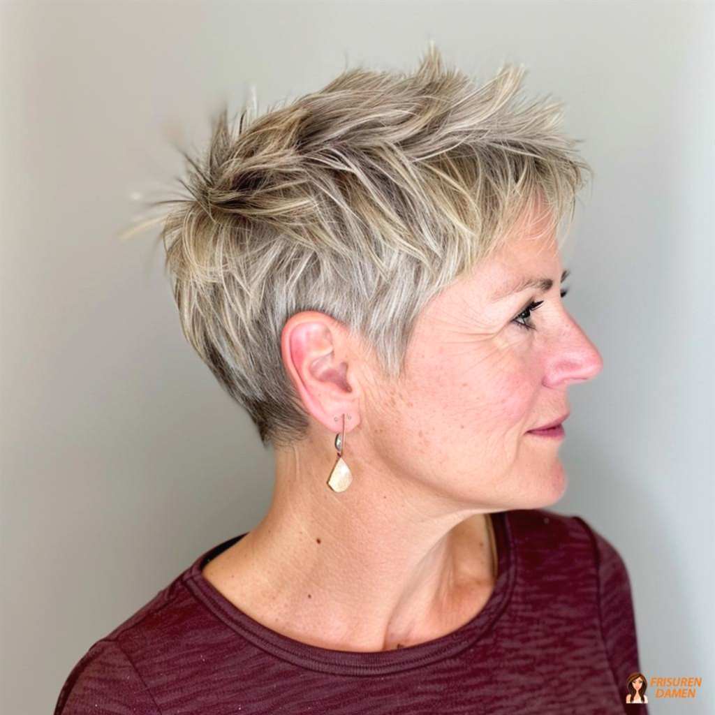 Eleganter Pixie mit federleichten Spitzen für ältere Frauen