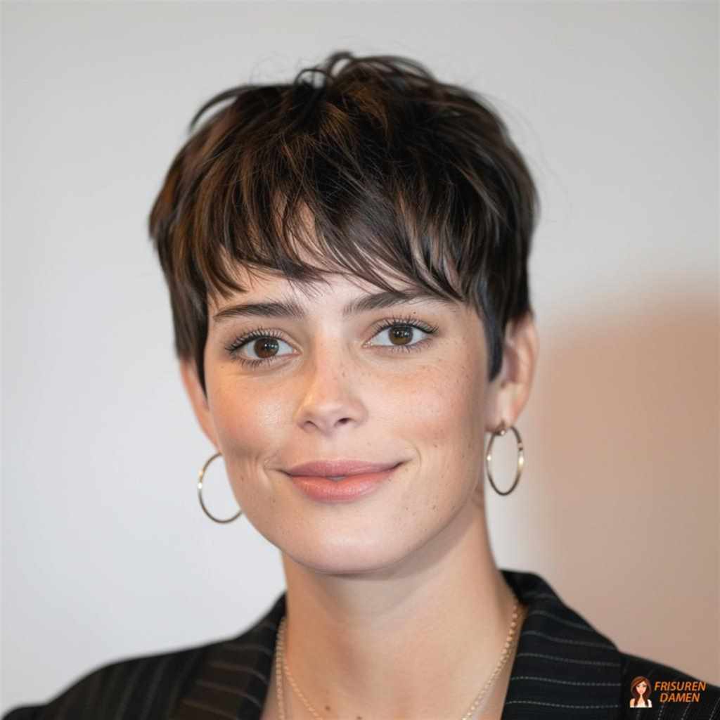 Schlichter Kurzhaarschnitt für Frauen mit präziser Linie, gepflegter Wirkung und zeitloser Eleganz