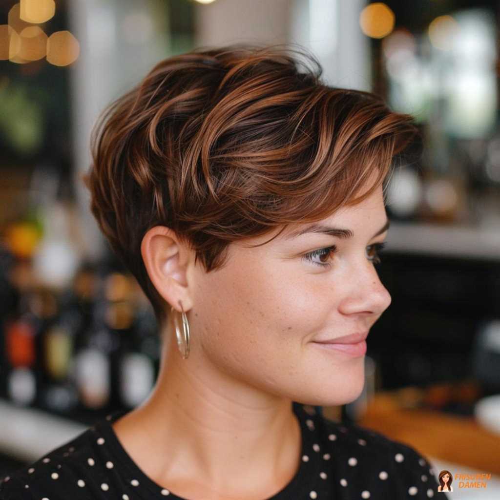 Pixie Cut mit eleganten Wellen