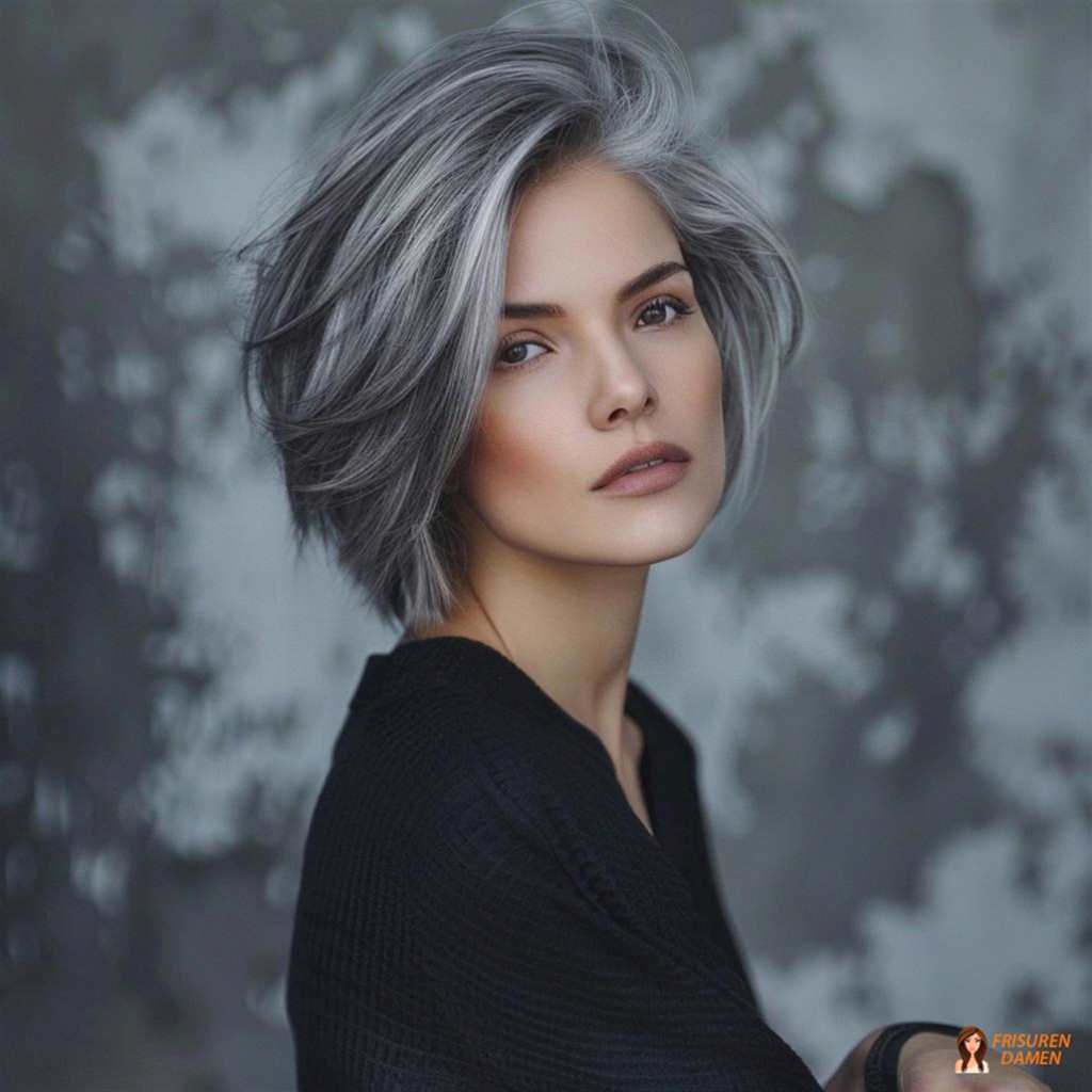 Eleganz in Grau mittellang für Frauen