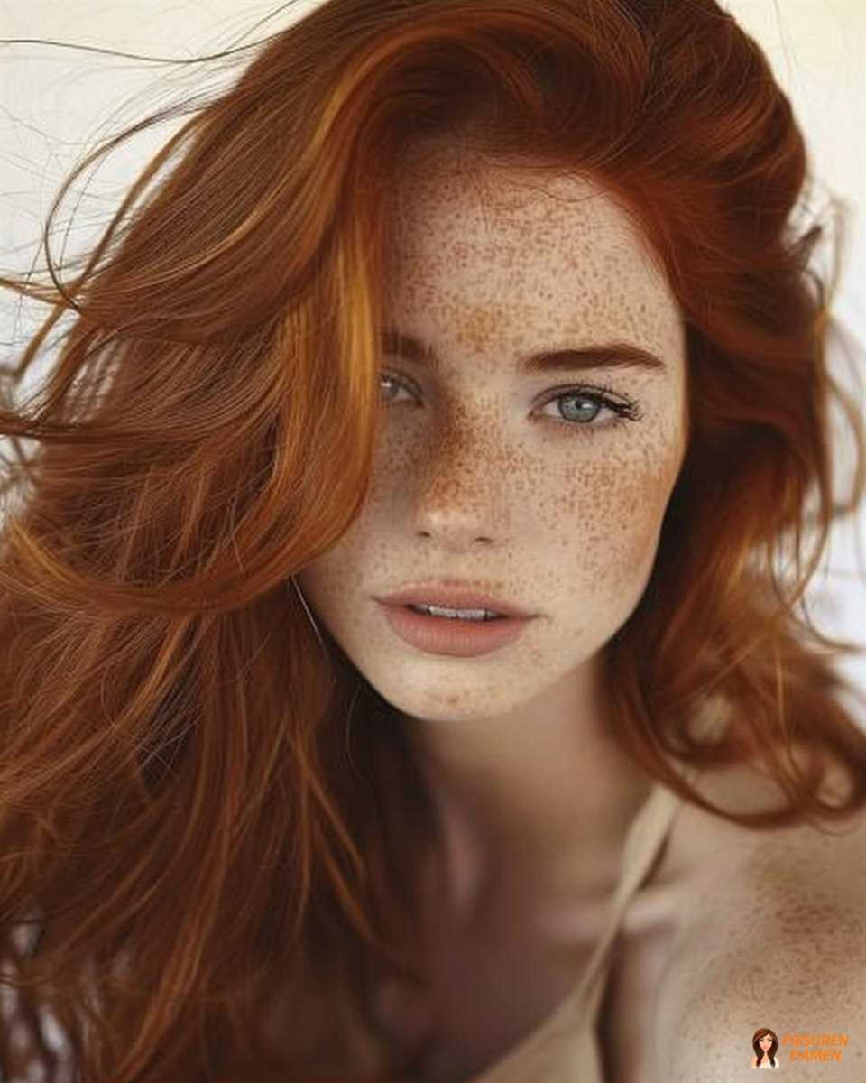 Elegante kupferrote Frisur mit glatter Struktur