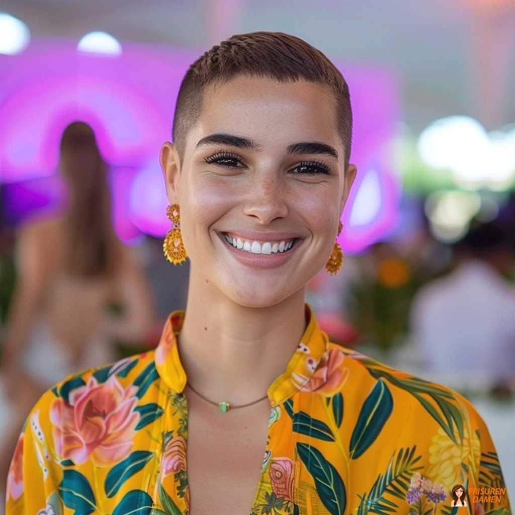 Femininer Buzz Cut mit moderner Note, weicher Kante und gepflegter Ausstrahlung