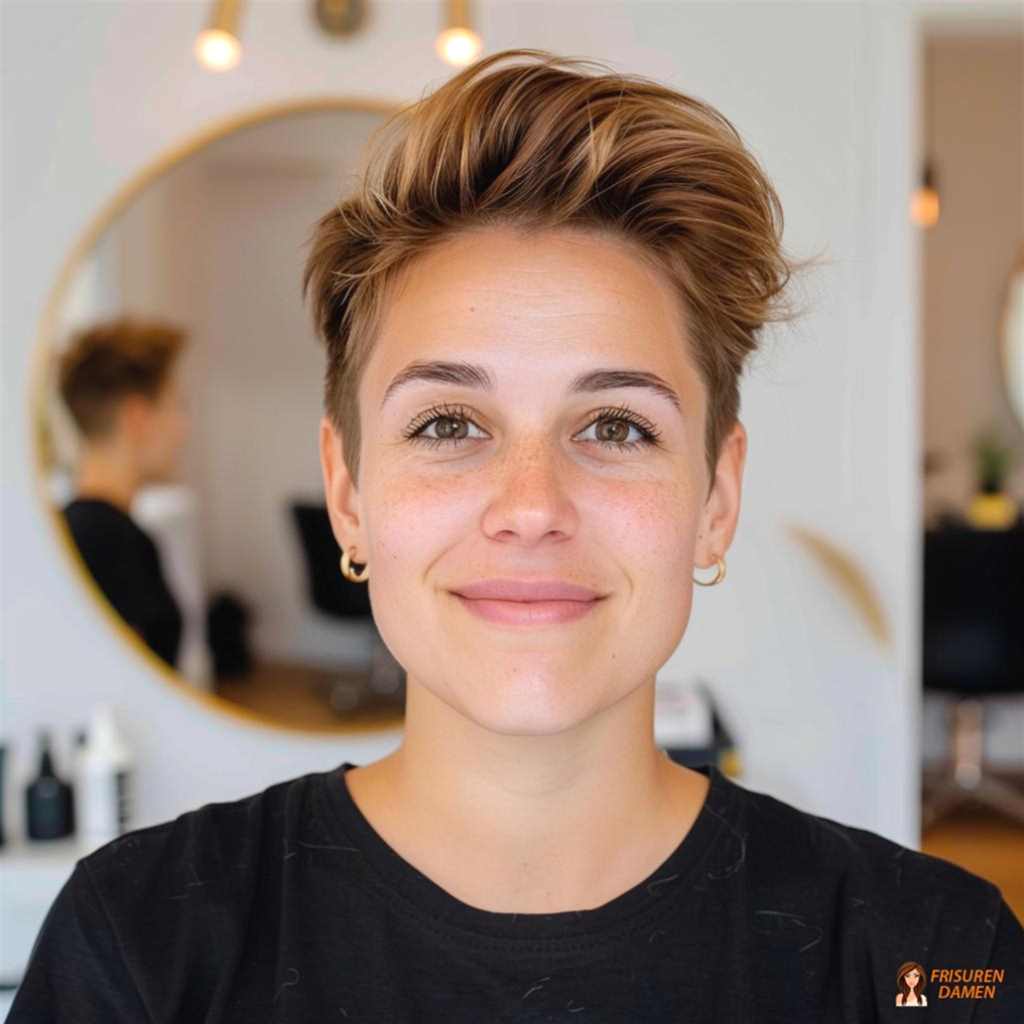 Femininer Pixie-Undercut für Frauen mit weicher Frontpartie und feinen Konturen
