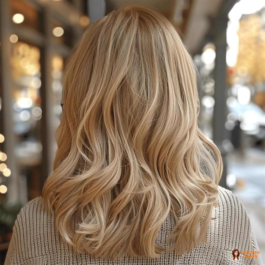 Fließende blonde Wellen im Lagenlook für Damen 2026 mit elegantem Schwung