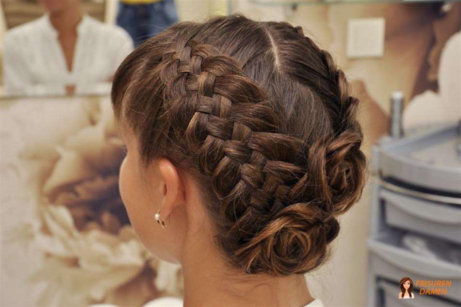 Französischer Zopf als Brautfrisur