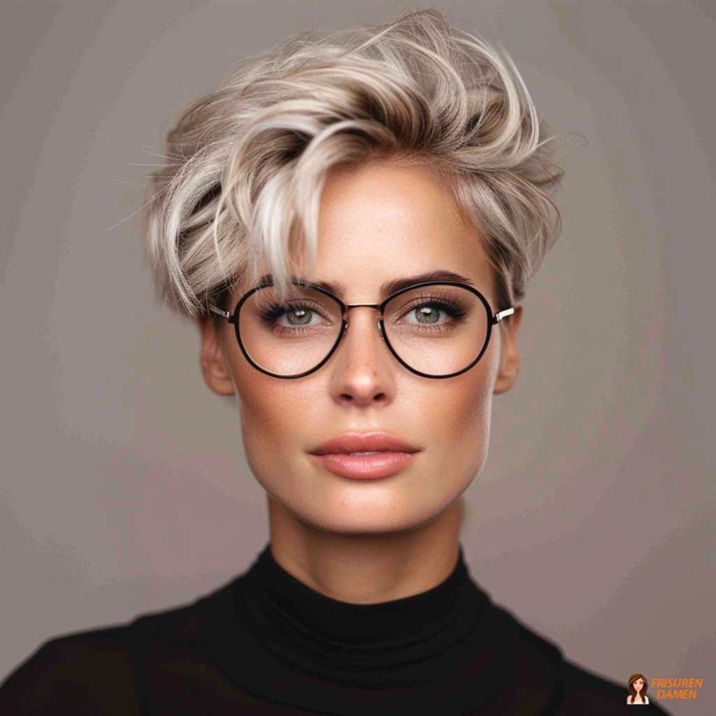 Frecher, frischer Kurzhaarschnitt ab 60 mit leichter Textur und freundlicher Kontur für einen jugendlichen Eindruck